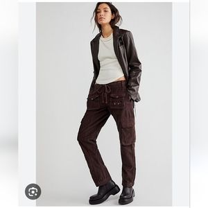 NWOT Free People Tahiti Cord Cargo Pants In Brown